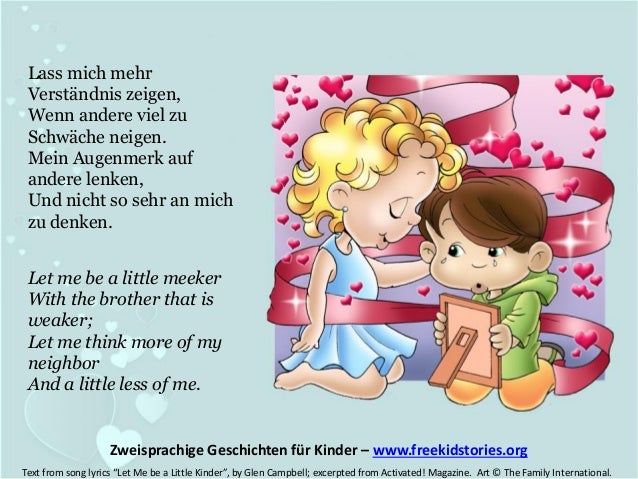 Lass mich öfter freundlich sein Let me be a little kinder
