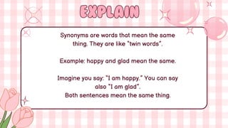 SYNONYMS AND ANTONYMS 5E'S LESSON PLAN GRADE 3 | PDF