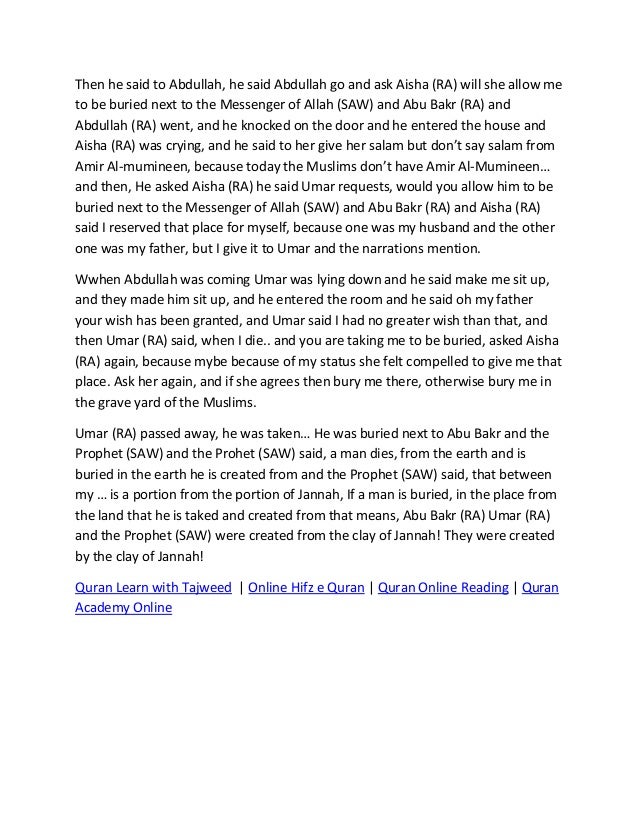 Last Days Of Umar Umar Ibn Khattab