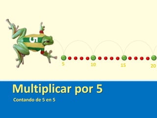Multiplicar por 5
Contando de 5 en 5
5 10 15 20
 