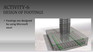 Contoso Ltd.
ACTIVITY-6
DESIGN OF FOOTINGS
Add a footer
55
• Footings are designed
by using Microsoft
excel
 