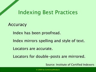 Last But Not Least  - Managing The Indexing Process