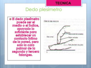 Dedo plesímetro
TECNICA
 
