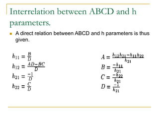 Inverse h-parameters and Interrelation with other parameters | PPT
