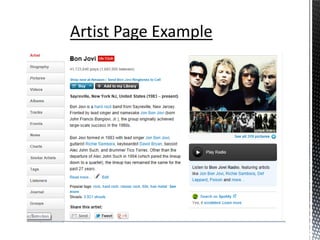 Artist Page Example
 