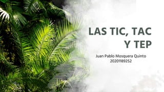 LAS TIC, TAC
Y TEP
Juan Pablo Mosquera Quinto
20201189252
 