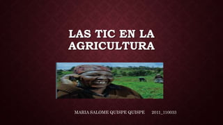 LAS TIC EN LA
AGRICULTURA
MARIA SALOME QUISPE QUISPE 2011_110033
 