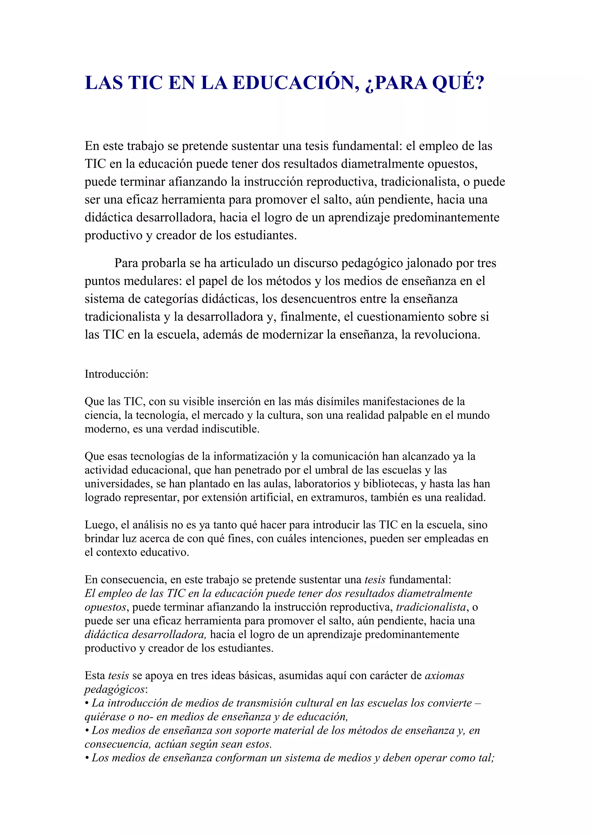 Las tic en la educación | PDF