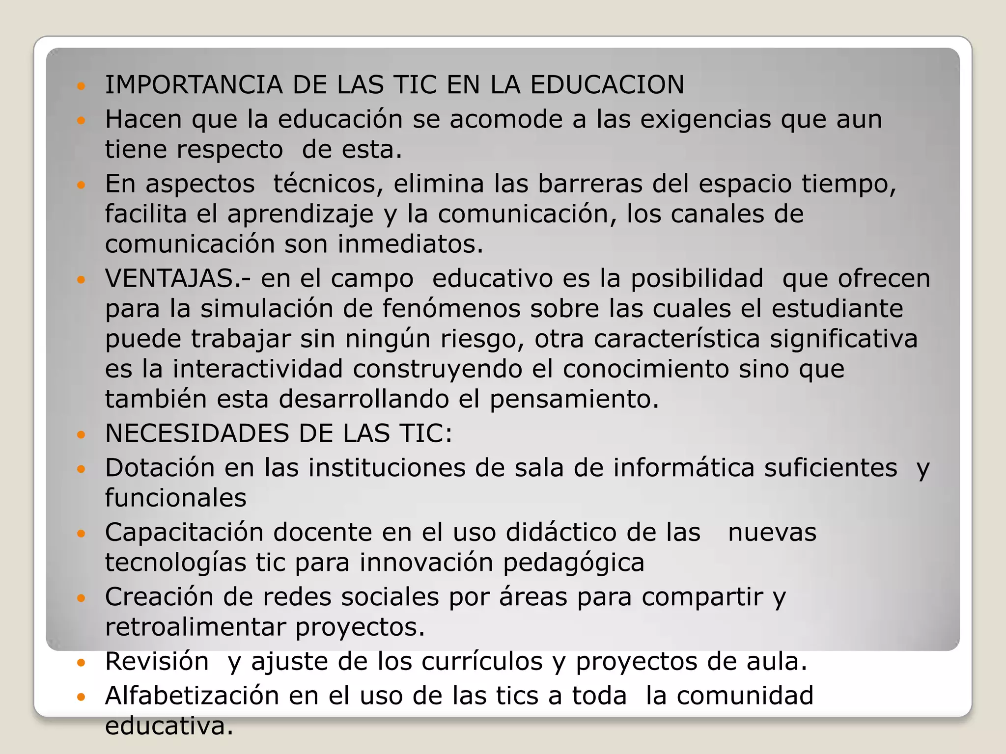 Las tic en la educacion inicial | PPT
