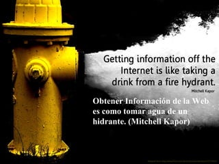Obtener Información de la Web es como tomar agua de un hidrante. (Mitchell Kapor) 