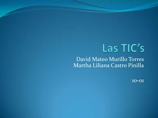David Mateo Murillo Torres
Martha Liliana Castro Pinilla
10-01
 