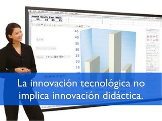 La innovación tecnológica no
implica innovación didáctica.
 