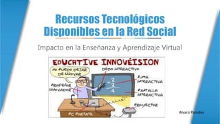 Recursos Tecnológicos
Disponibles en la Red Social
Impacto en la Enseñanza y Aprendizaje Virtual
Alvaro Paredes
 