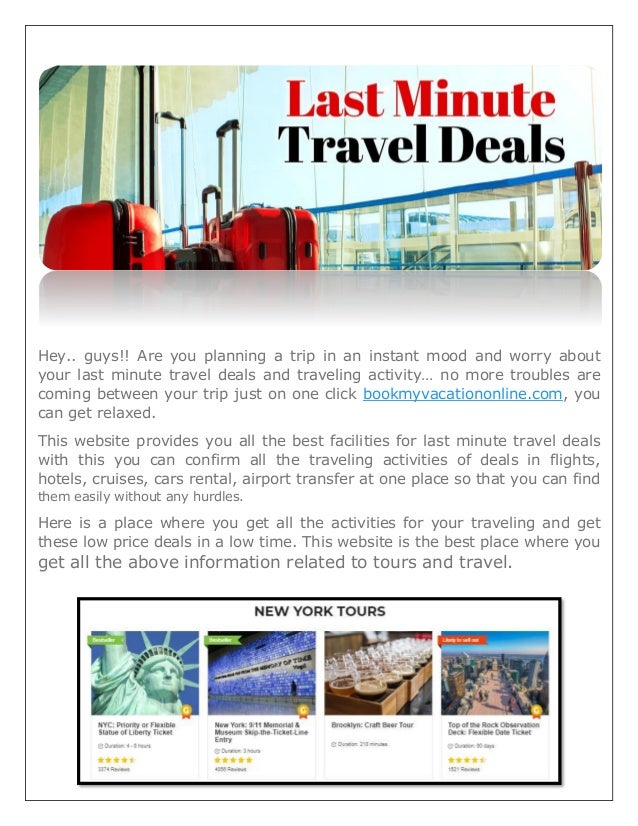 Last minute travel deals