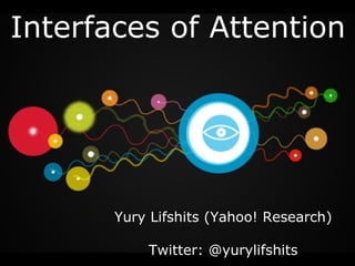 Interfaces   of Attention Yury Lifshits (Yahoo! Research) Twitter:   @yurylifshits 