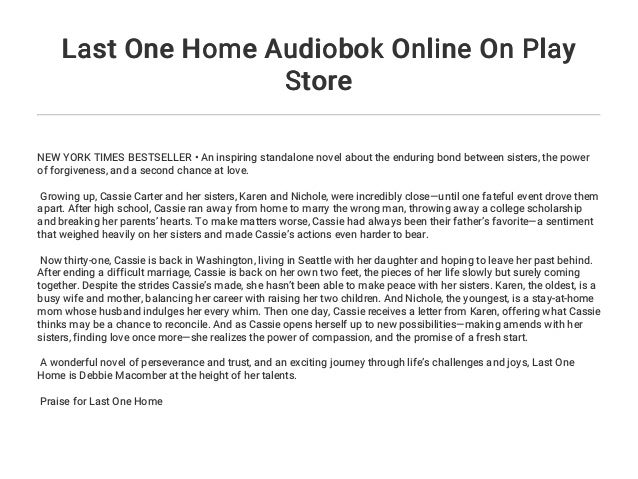 Last One Home Audiobok Online On Play Store