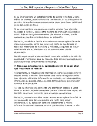 Las Top 10 Preguntas y Respuestas Sobre Móvil Apps | PDF