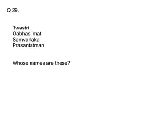Q 29. Twastri Gabhastimat Samvartaka Prasantatman Whose names are these? 