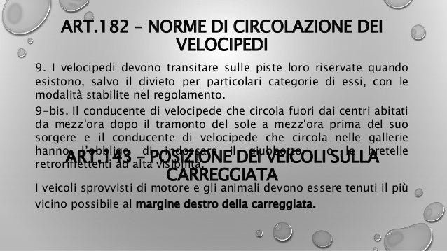 il codice della strada per le biciclette