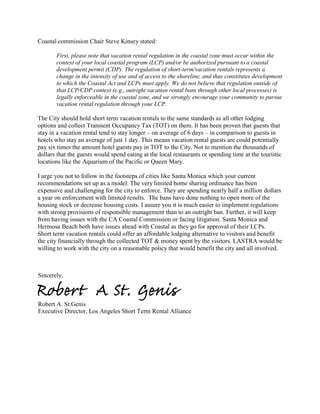 Lastra letter to long beach mayor garcia 3 21-17 | PDF