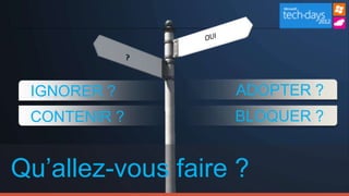 IGNORER ?         ADOPTER ?
 CONTENIR ?        BLOQUER ?


Qu’allez-vous faire ?
 