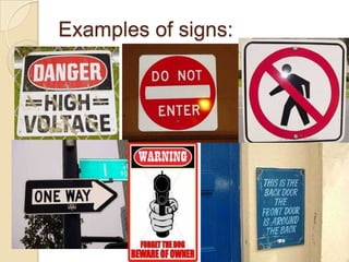 Examples of signs:

 