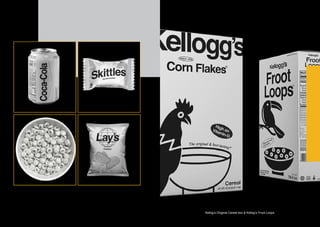 Coca Cola can, Skittles sweets package, M&M’s sweets plate, Lays Classic pack,
Kellog’s Original Cereal box & Kellog’s Froot Loops
 