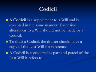 Last wills and Codicils | PPT