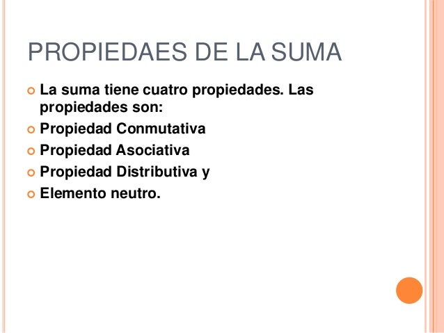 La suma y sus propiedades