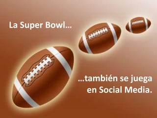 La Super Bowl…

…también se juega
en Social Media.

 