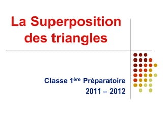 La Superposition
  des triangles


    Classe 1ère Préparatoire
                 2011 – 2012
 