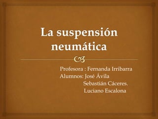Profesora : Fernanda Irribarra
Alumnos: José Ávila
Sebastián Cáceres.
Luciano Escalona
 
