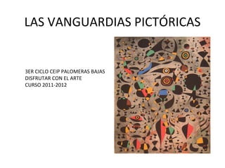 LAS VANGUARDIAS PICTÓRICAS


3ER CICLO CEIP PALOMERAS BAJAS
DISFRUTAR CON EL ARTE
CURSO 2011-2012
 