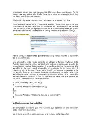 Tryparse En Java Las variables y constantes | DOC