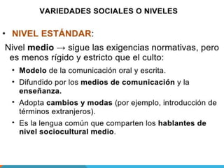 Las variedades sociales