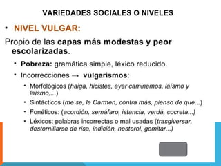 Las variedades sociales