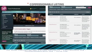 L A S V E G A S C O N V E N T I O N A N D V I S I T O R S A U T H O R I T Y • V I S I T L A S V E G A S . C O M •
V E G A S M E A N S B U S I N E S S . C O M • L V C V A . C O M
* COMMISSIONABLE LISTING
 