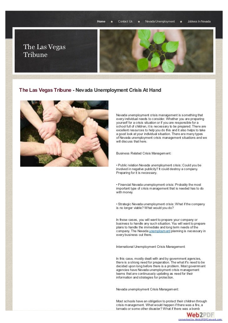 The Nevada Unemployment 2012 Eligibility Sheet