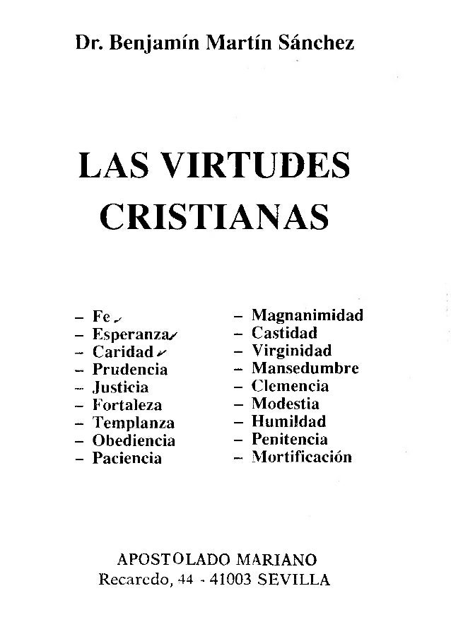 Las Virtudes Cristianas P Benjamín Martín Sánchez