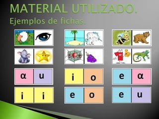 MATERIAL UTILIZADO.Ejemplos de fichas.