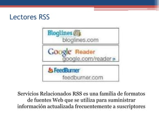Buscadores EspecializadosSon los buscadores que se limitan a un tema o a un tipo de archivo o contenido Web en concreto, recogen todo sobre lo que de ese tema existe en la red.