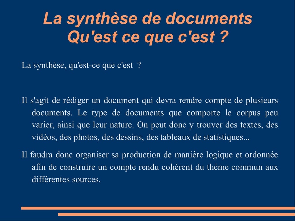 La synthèse