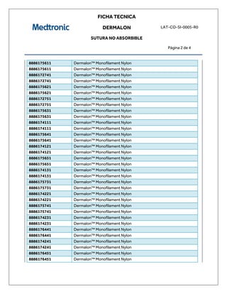 Sutura dermalon | PDF
