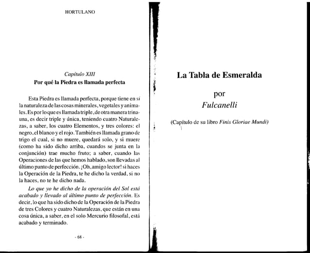 La tabla de esmeralda hortulano fulcanelli hermes trismegistos