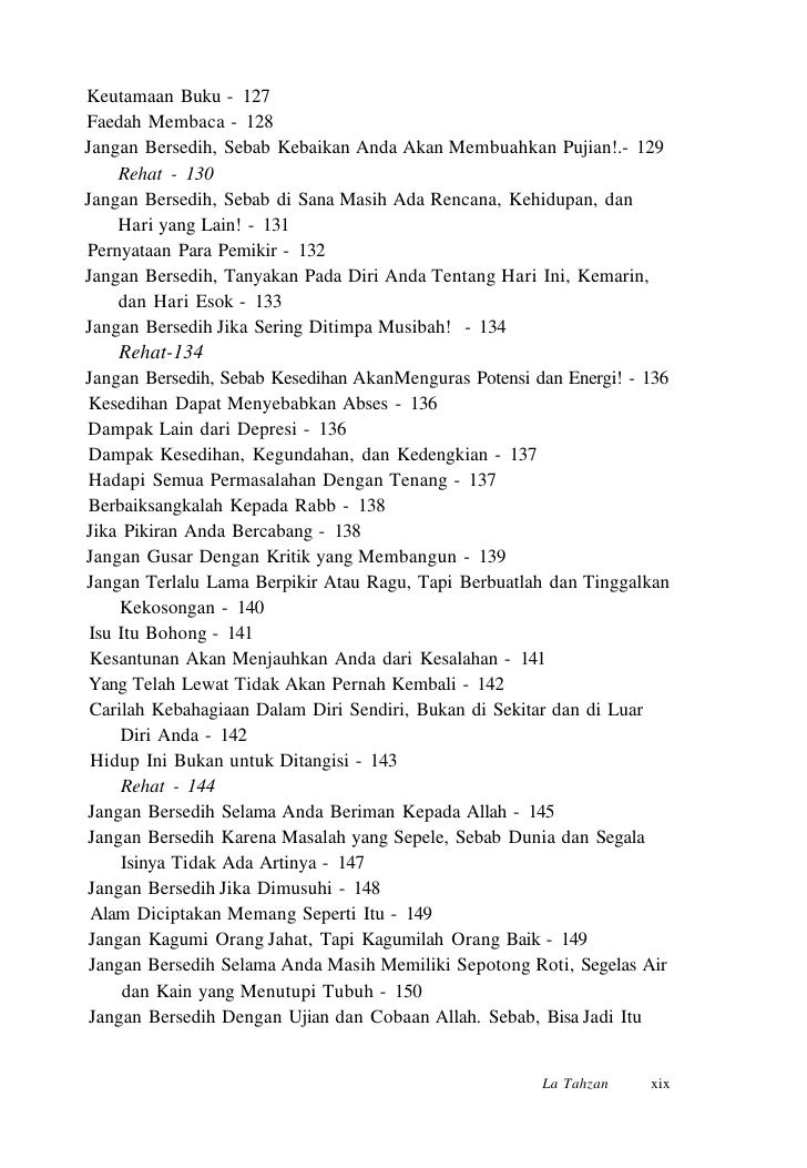 La tahzan (jangan bersedih) La tahzan (jangan bersedih)