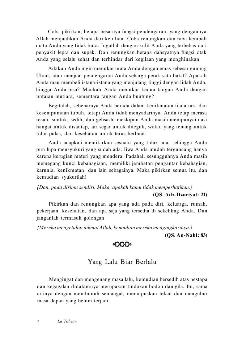 La Tahzan Jangan Bersedih