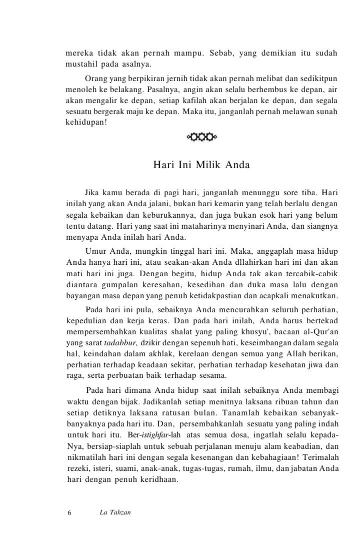 La Tahzan Jangan Bersedih