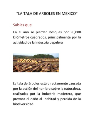 La tala de arboles en mexico | DOCX