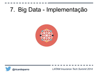 7. Big Data - Implementação 
@ricardoparro LATAM Insurance Tech Summit 2014 
 