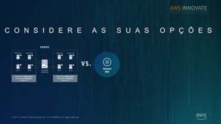 ? 2017, Amazon Web Services, Inc. or its Affiliates. All rights reserved.
C O N S I D E R E A S S U A S O P ? ? E S
 